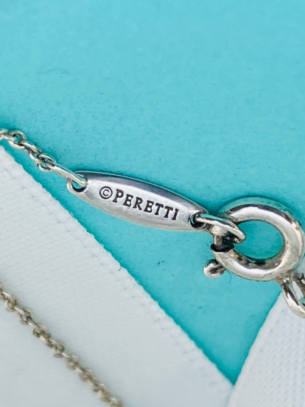 Tiffany & Co Elsa Peretti teardrop cross 16” Pendant  silver  925 Box - Picture 5 of 7